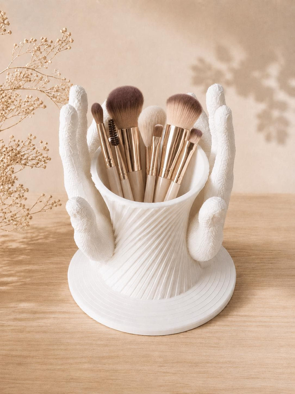 Portaoggetti mani decorativo, organizer makeup stampato in 3D, cuore personalizzato