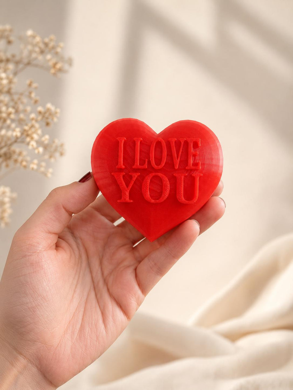 Portaoggetti mani decorativo, organizer makeup stampato in 3D, cuore personalizzato
